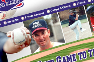 Mike Roza's Pitching Academy web design